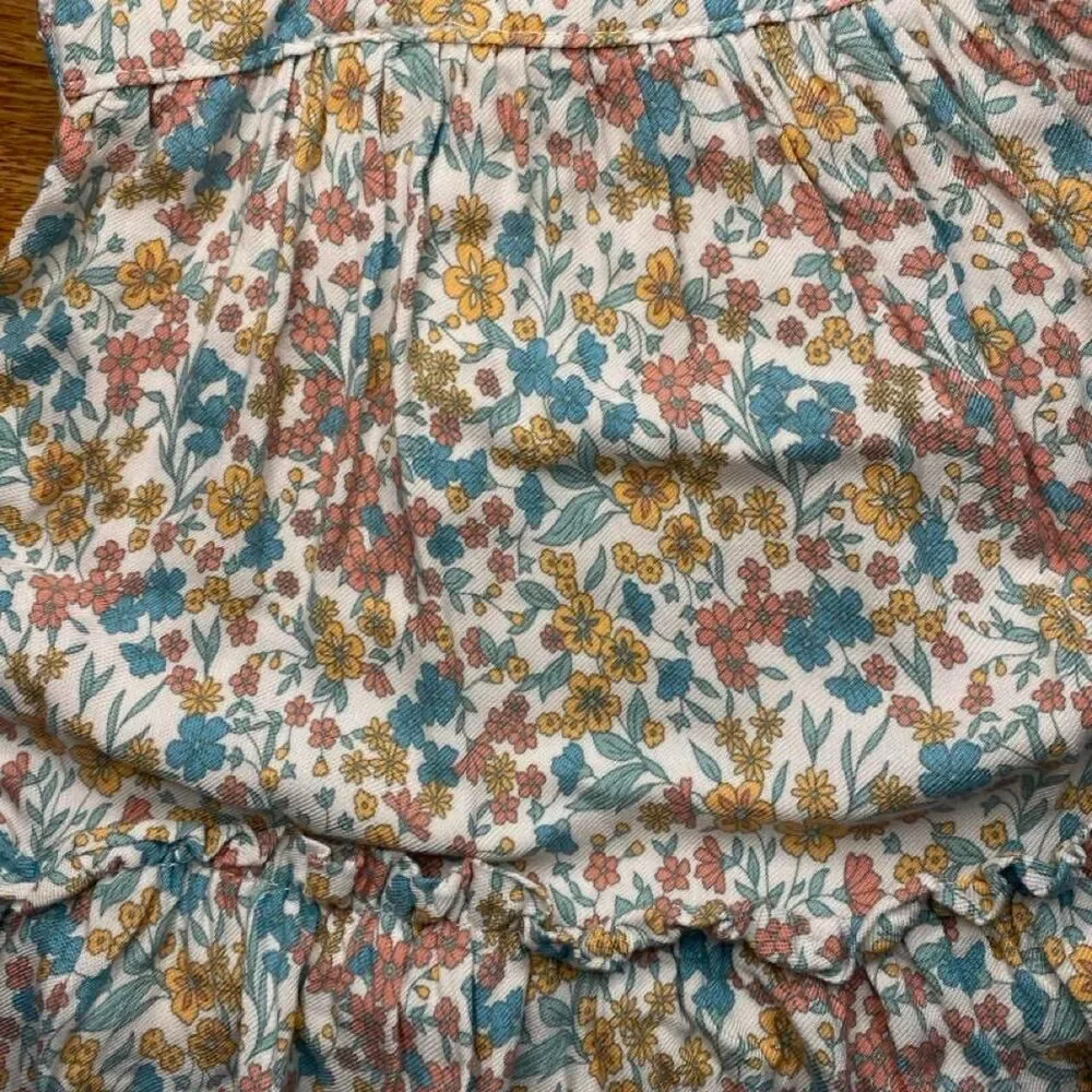 Wonder Nation Girls Floral Pinafore Jumper 18M Ruffle Suspender Skirt